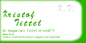 kristof tittel business card